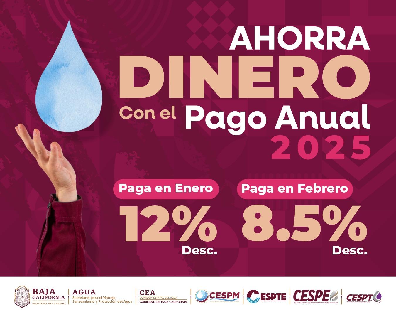 INVITA SECRETARÍA DEL AGUA APROVECHAR EL PAGO ANUAL ANTICIPADO