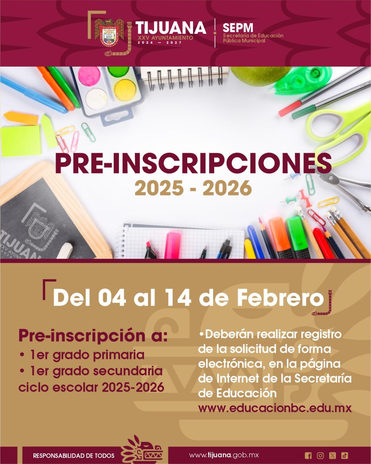 PRIMARIAS Y SECUNDARIAS MUNICIPALES SE PREPARAN PARA EL PROCESO DE PRE-INSCRIPCIÓN 2025-2026: XXV AYUNTAMIENTO DE TIJUANA