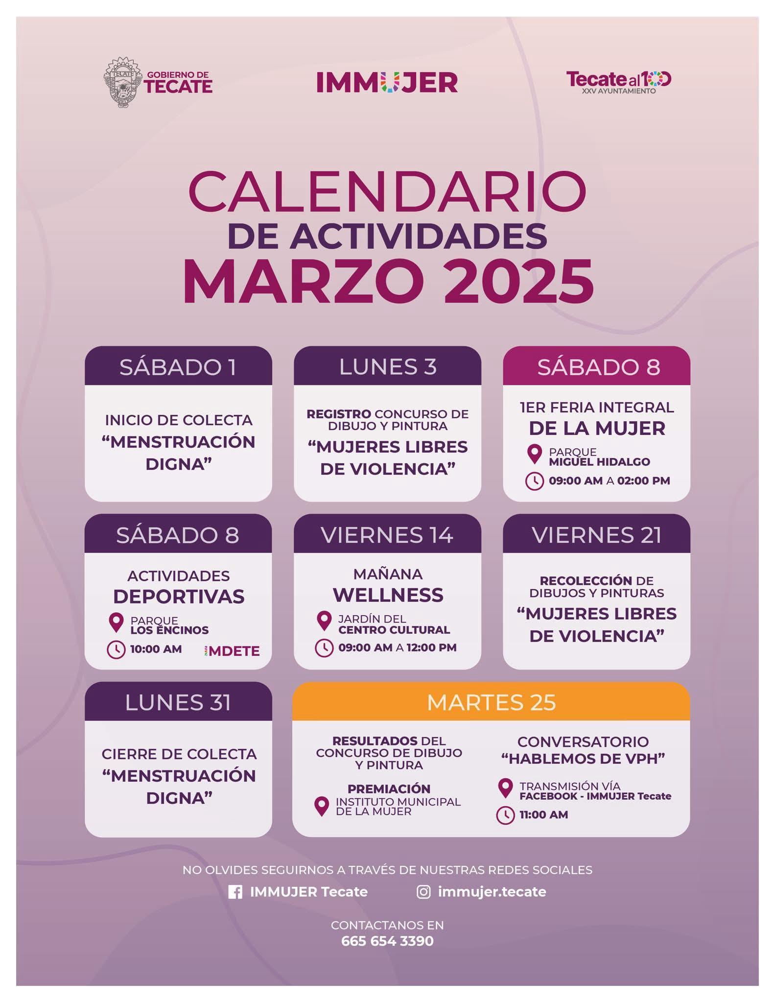 Marzo, mes de fuerza y sororidad: el gobierno de Tecate conmemora la lucha de las mujeres