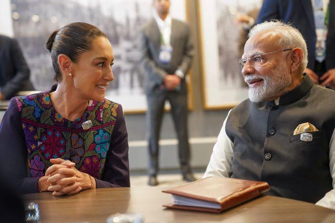 EN G7, CONVERSAN PRESIDENTA CLAUDIA SHEINBAUM Y PRIMER MINISTRO DE INDIA, NARENDRA MODI, SOBRE INVERSIONES CIENTÍFICAS Y TECNOLÓGICAS
