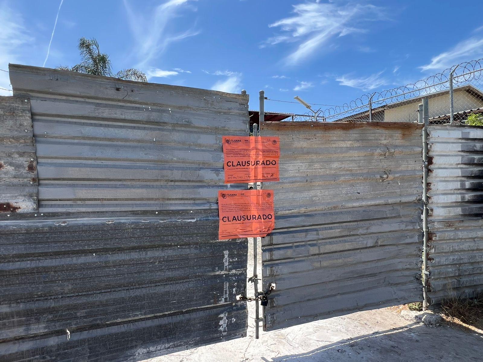 Clausura Gobierno Municipal  de Tijuana establecimiento irregular en la colonia Jardín Dorado