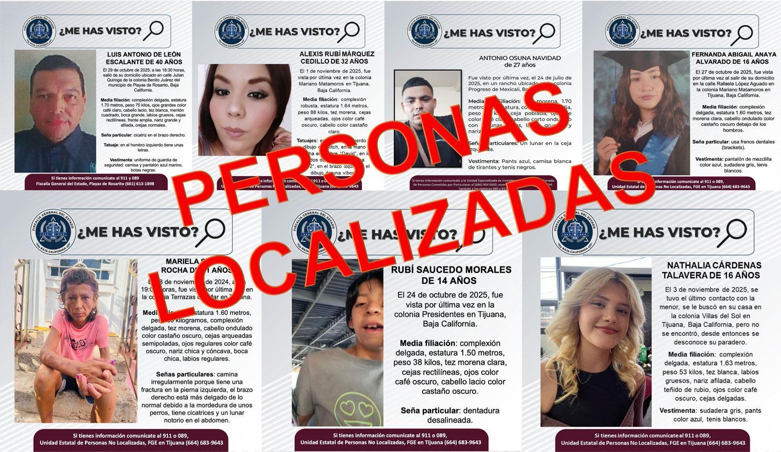 Fiscalía General del Estado localiza a siete personas reportadas como desaparecidas