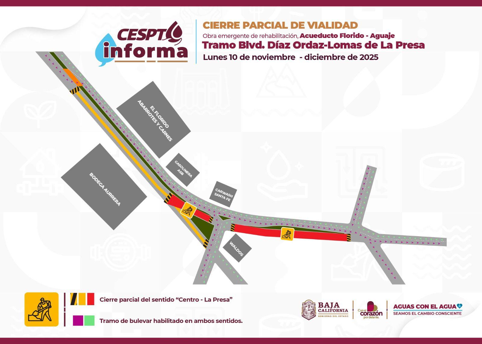 Ejecutará CESPT obra emergente en el acueducto Florido–Aguaje