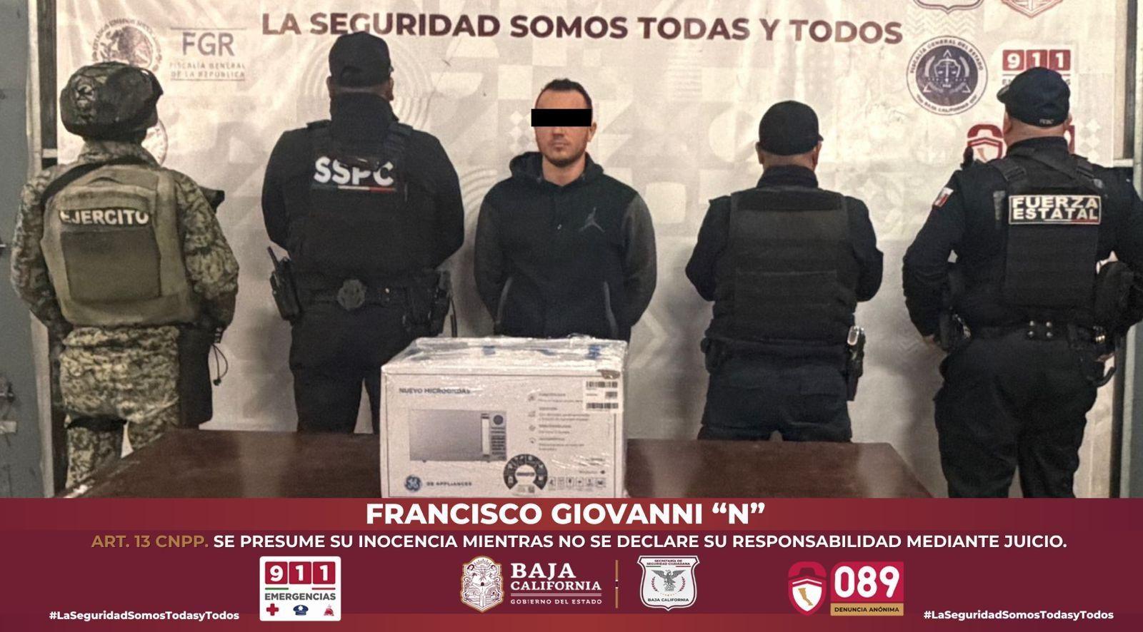 Fuerza estatal asegura más de 4 kilos de heroína y detiene a un hombre en Tijuana