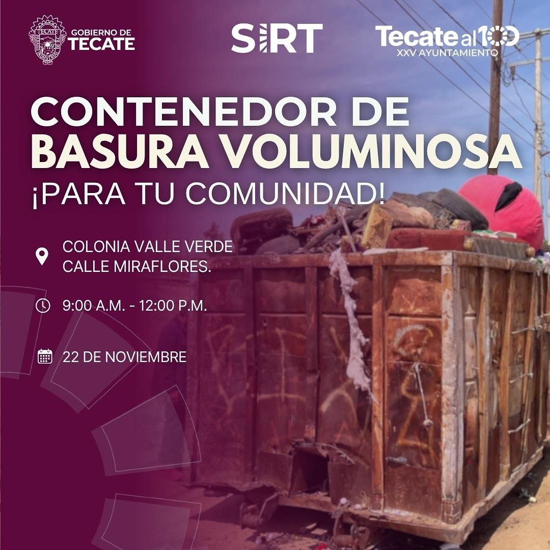 SIRT acerca servicios gratuitos de recolección de basura voluminosa a Valle Verde y Fundadores