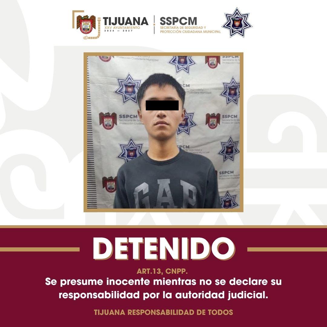 Asegura Policía Municipal a  sujeto tras agredir a un hombre con un bate metálico