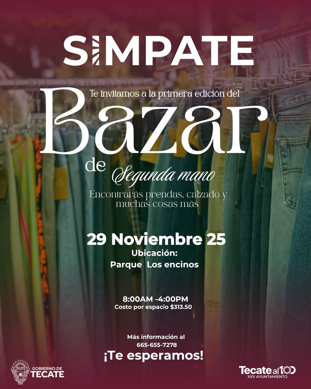 SIMPATE invita a la primera edición del Bazar de Segunda Mano