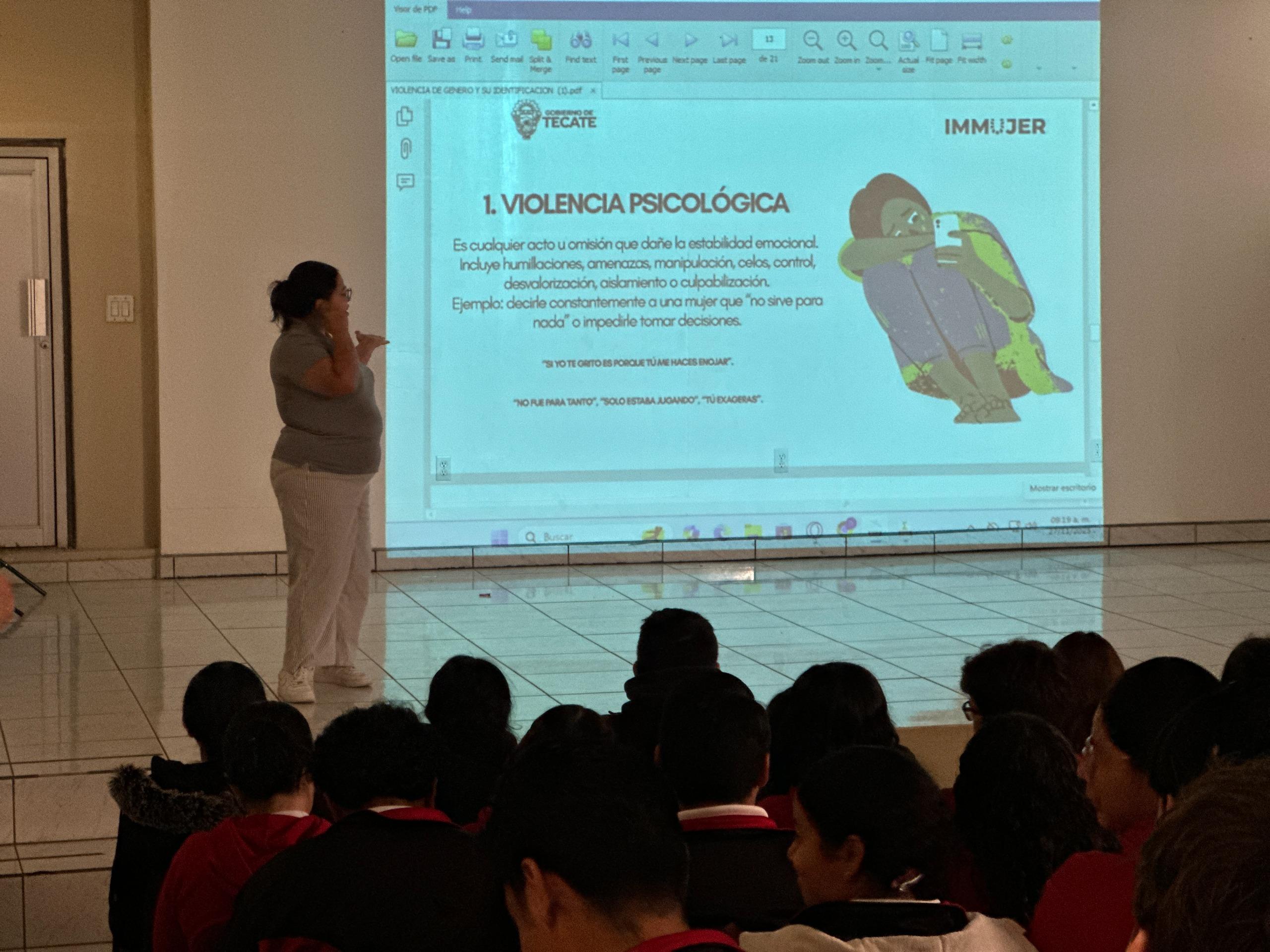 IMMUJER Tecate fortalece la prevención de la violencia con jornada formativa en CETis No. 25