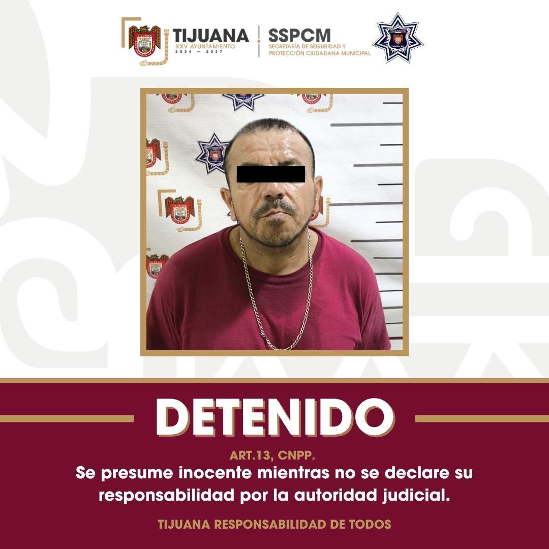 Asegura Policía Municipal a hombre por violencia contra la mujer