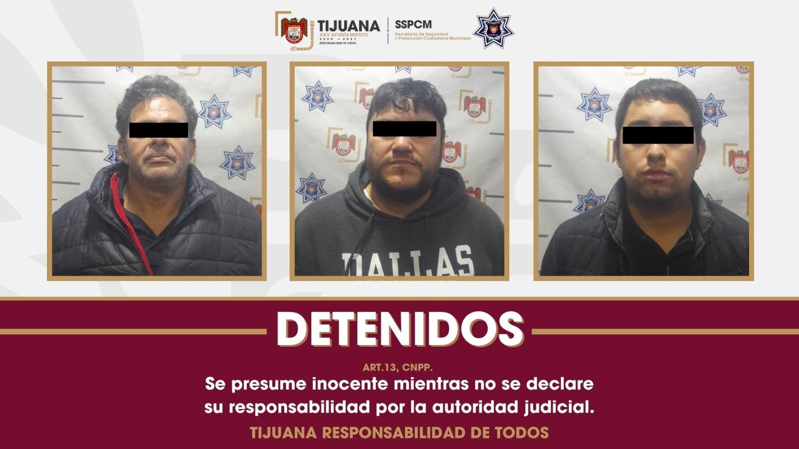 Asegura Policía Municipal a tres individuos relacionados con incendio en establecimiento