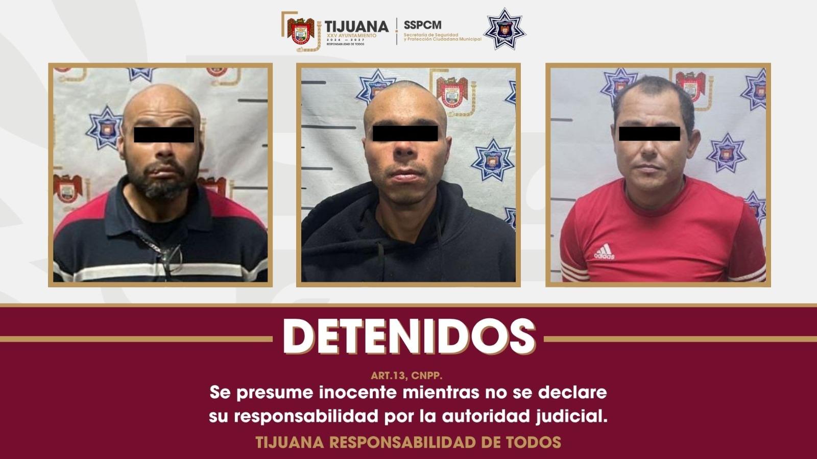 Arresta Policía Municipal a tres personas en posesión de armas de fuego en distintos puntos de la ciudad