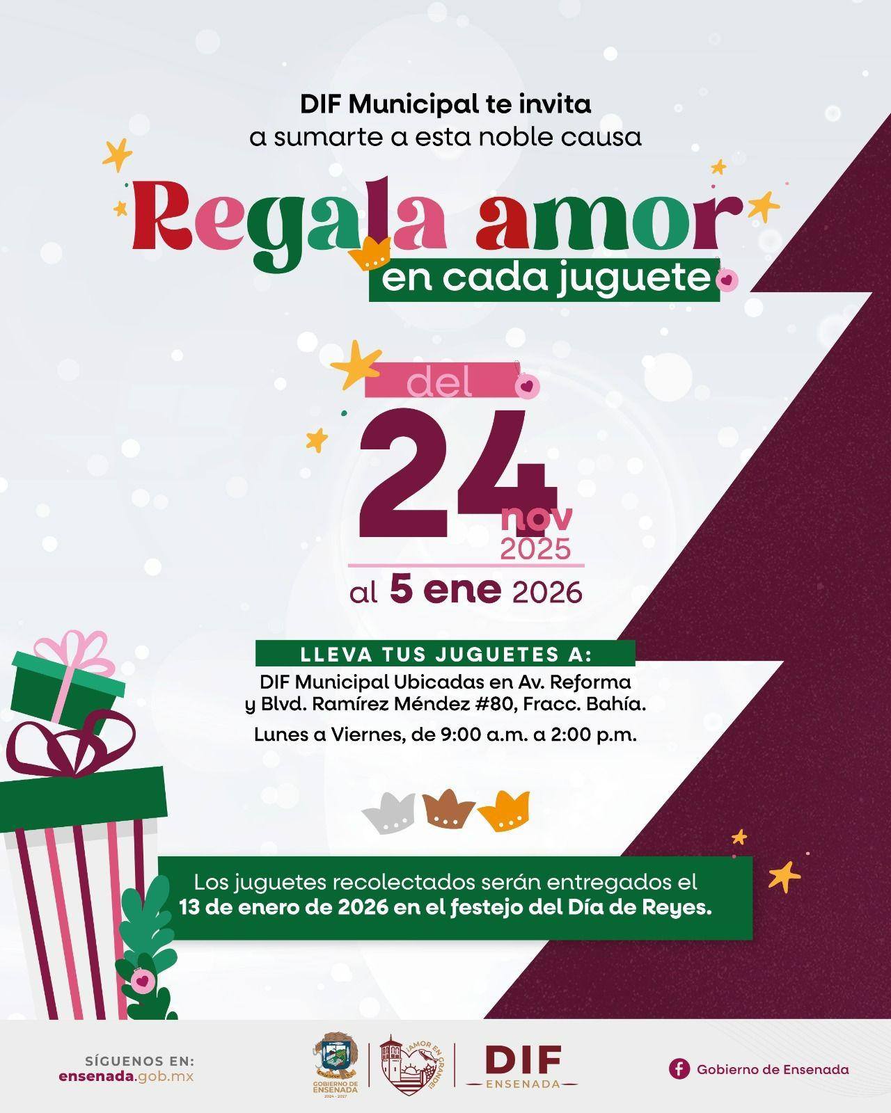 Invita DIF Ensenada a sumarse a la campaña “Regala Amor en Cada Juguete”