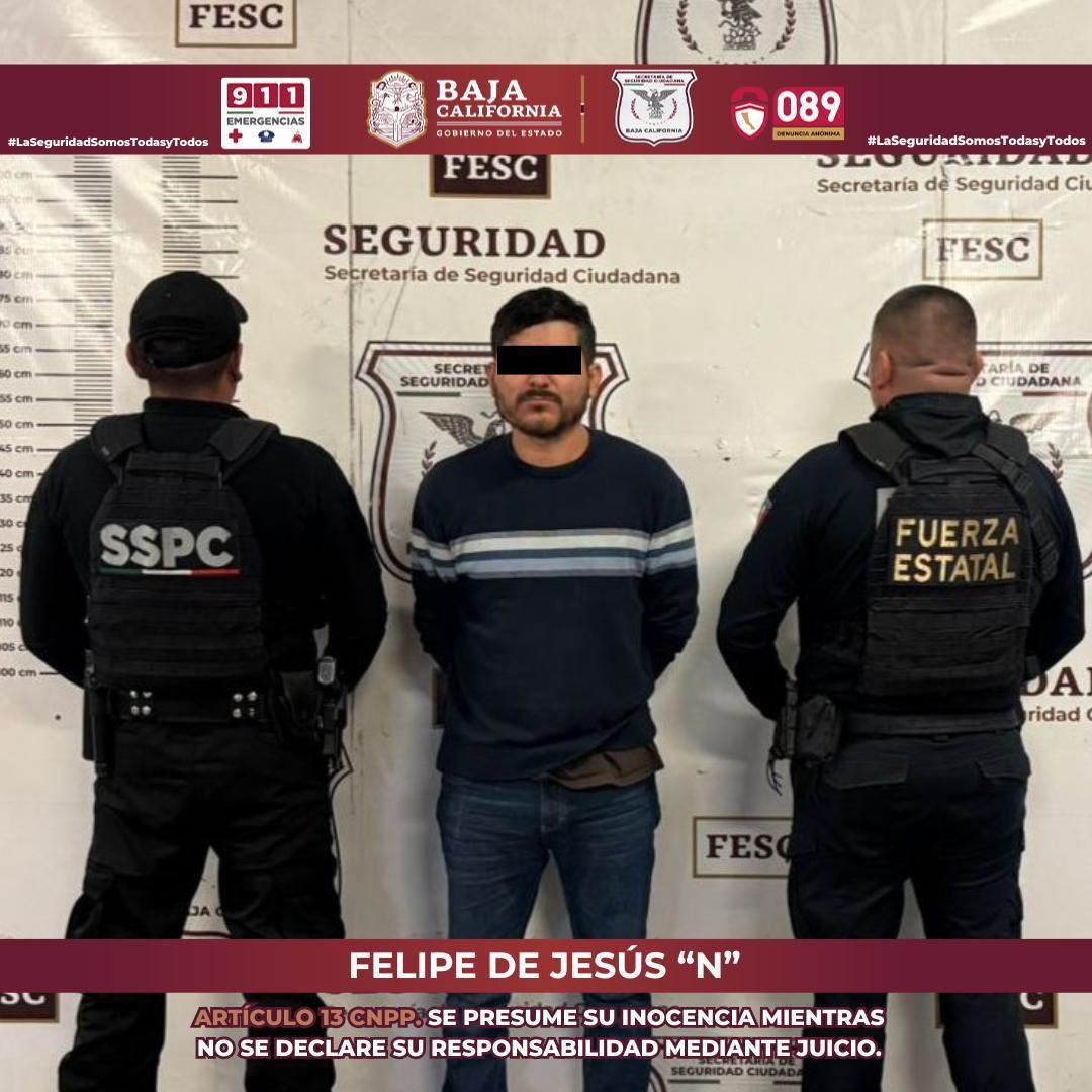 DETIENEN FESC Y SSPC A PRESUNTO HOMICIDA APODADO COMO “EL PESCADO”, EN EL MUNICIPIO DE TIJUANA