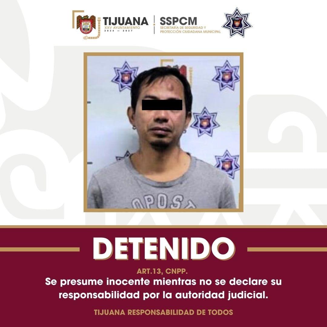 Captura Policía Municipal de Tijuana a sujeto tras agredir a una mujer