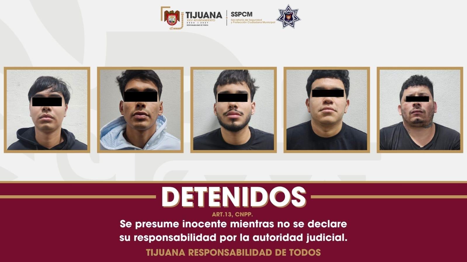 Arresta Policía Municipal a cinco personas por robo con violencia a casa habitación