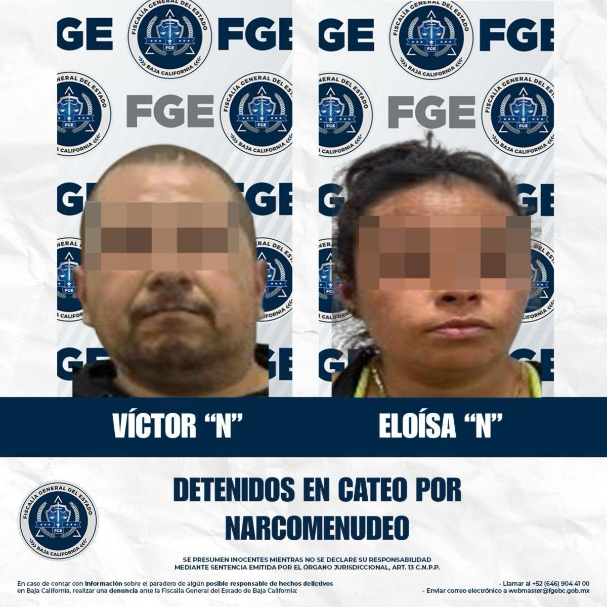 LA Fiscalía General del Estado detiene a dos personas en cateo por narcomenudeo en Tijuana