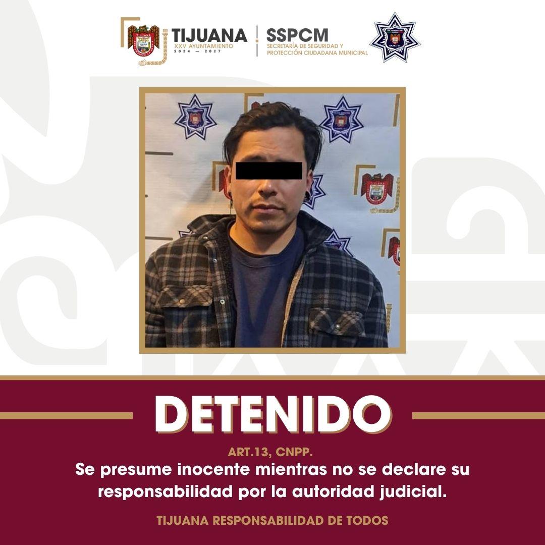 Detiene Policía Municipal de Tijuana a sujeto por violencia familiar