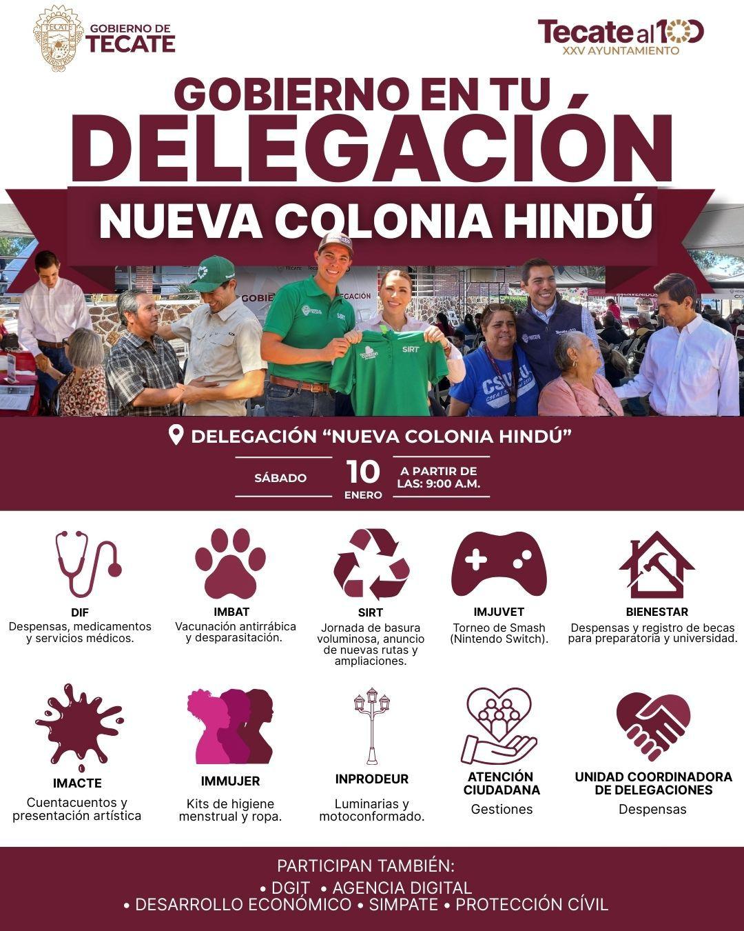 Gobierno de Tecate anuncia jornada “gobierno en tu delegación “en nueva colonia hindú