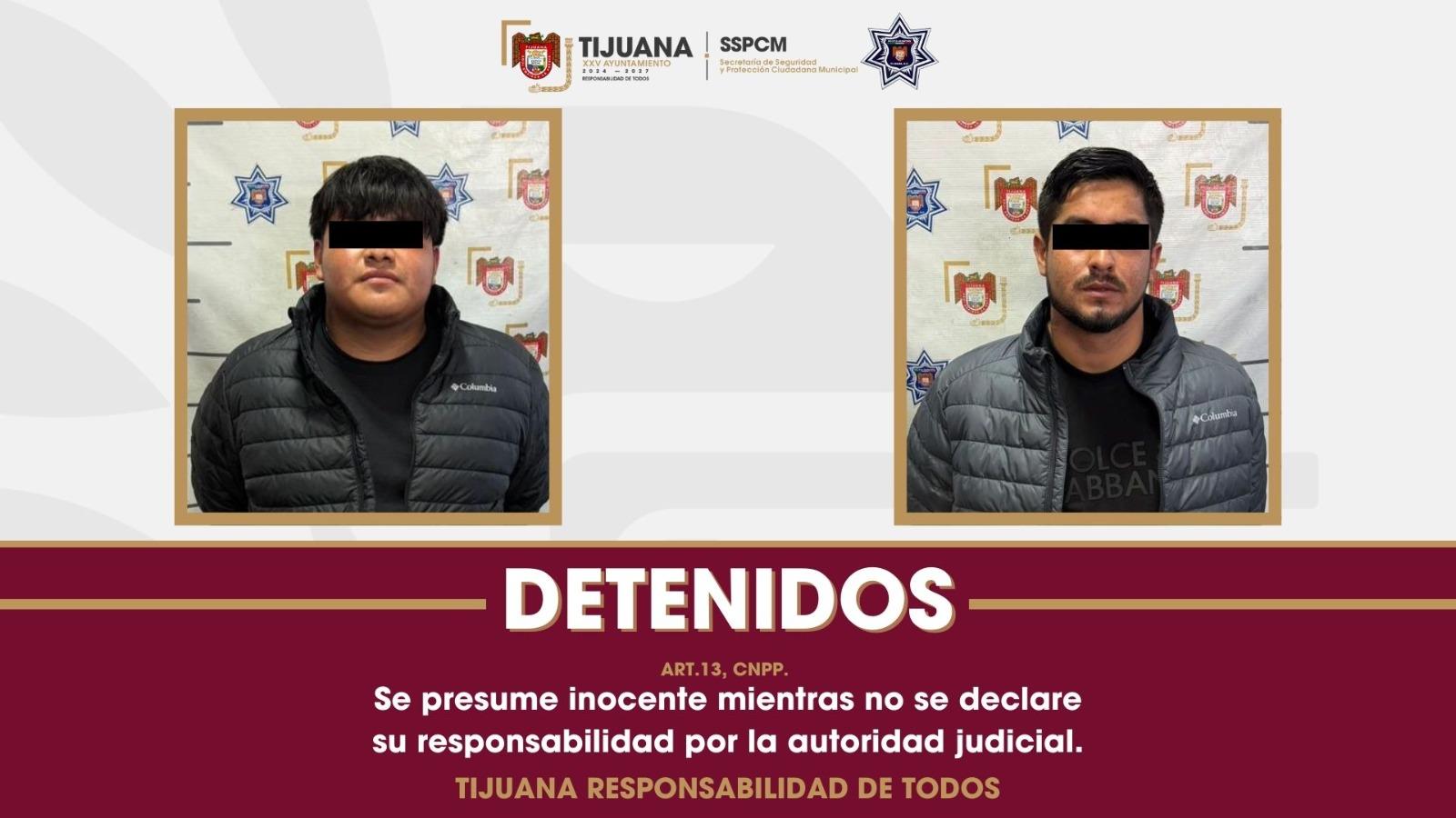 Asegura Policía Municipal a dos personas y decomisa sustancias prohibidas tras reporte ciudadano