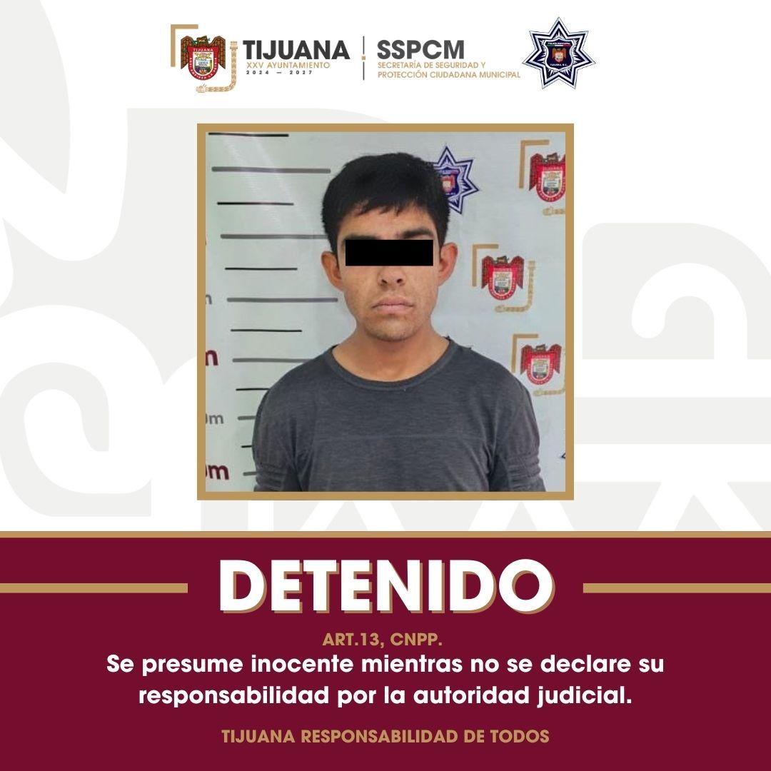 Detiene Policía Municipal de Tijuana a hombre con orden de aprehensión activa por homicidio