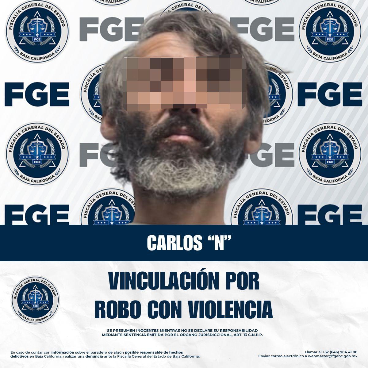 Obtiene FGE vinculación a proceso contra imputado por robo con violencia en Tijuana