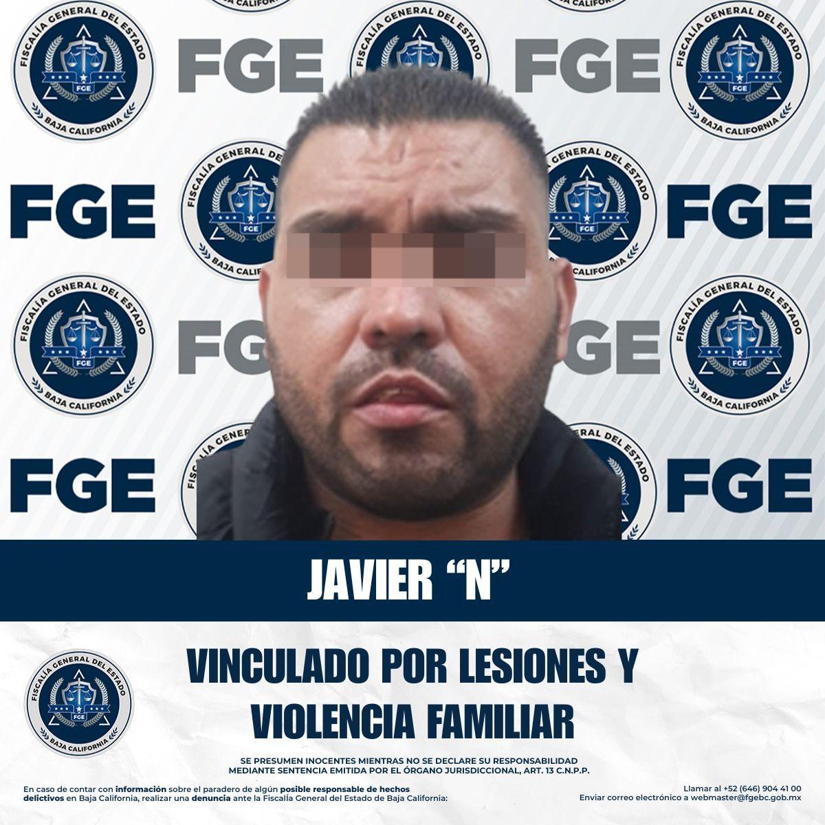 FGE logra vinculación a proceso a hombre por lesiones y violencia familiar en Tijuana