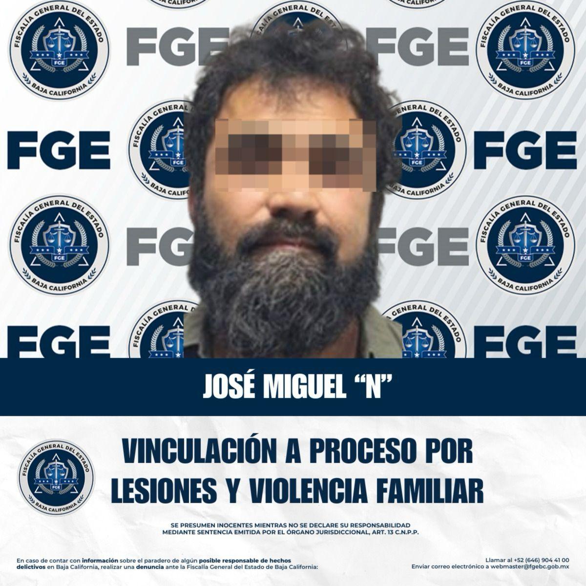 Obtiene FGE vinculación a proceso contra sujeto por los delitos de lesiones y violencia familiar