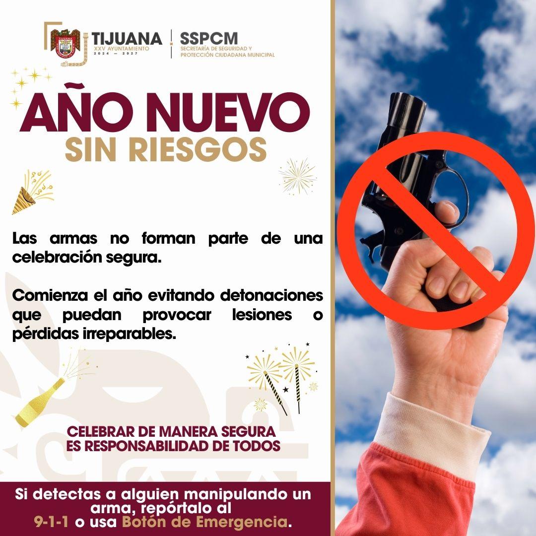 Exhorta SSPCM a NO realizar disparos al aire durante celebraciones de fin de año