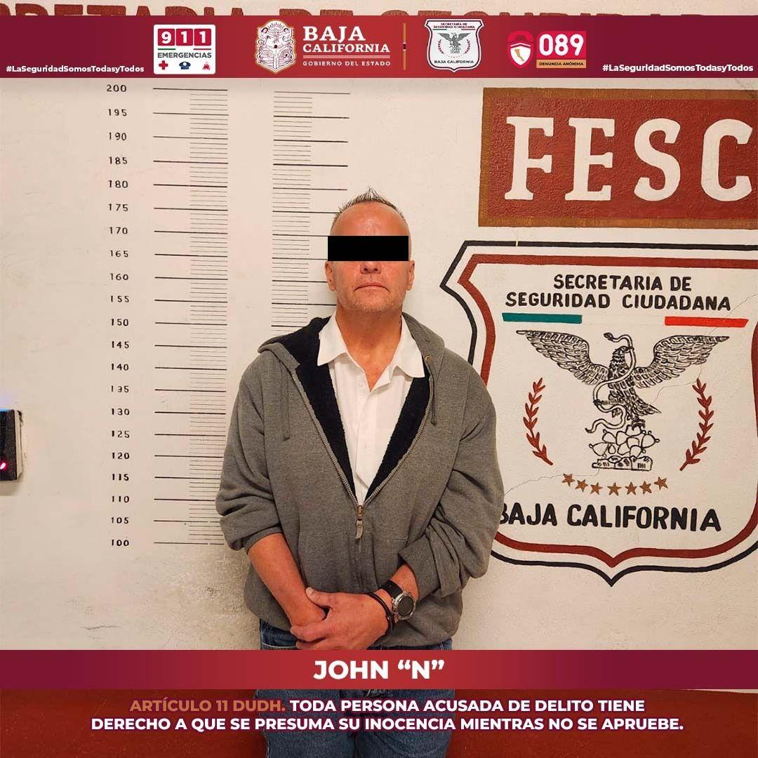 Captura fuerza estatal a fugitivo estadounidense en Tijuana