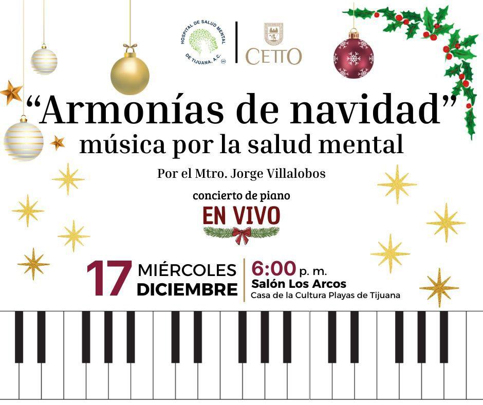 Invita el hospital de salud mental a concierto navideño “Armonías de Navidad”