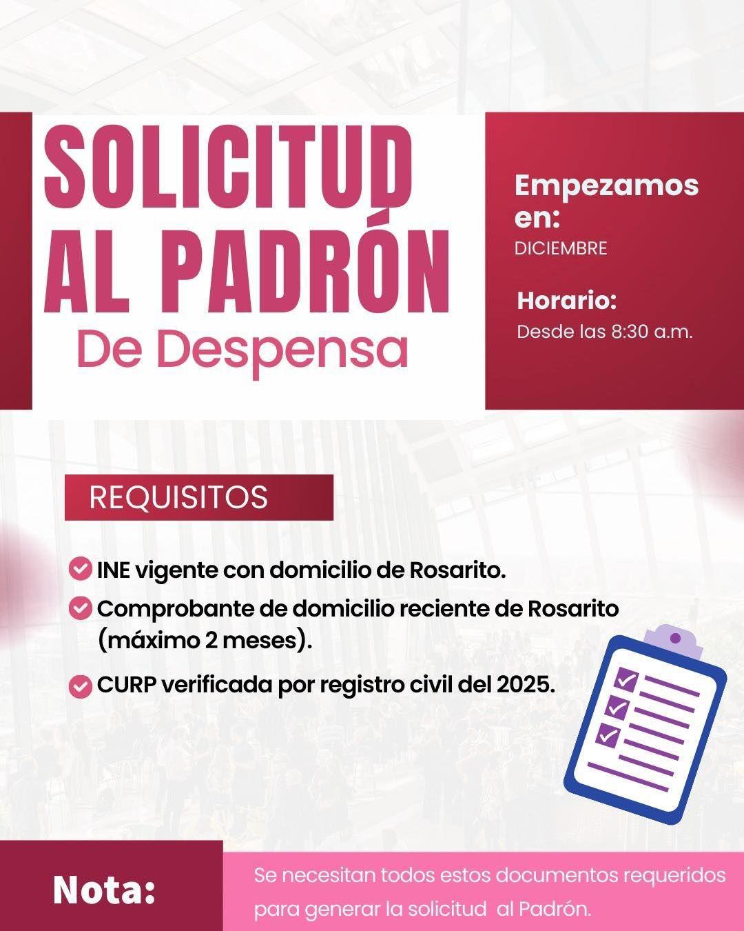 DIF Municipal recibe solicitudes para Padrón de Despensas