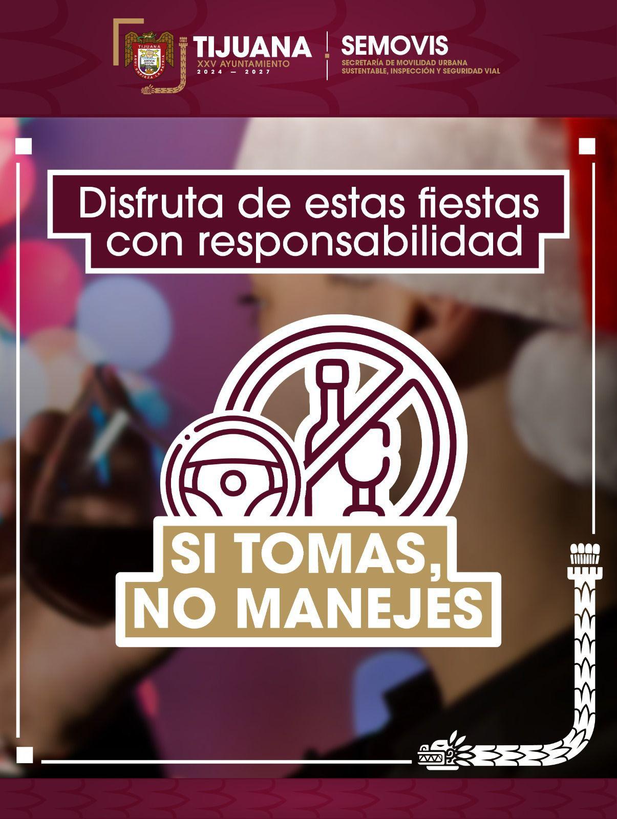 Emite XXV Ayuntamiento de Tijuana recomendaciones de seguridad vial durante época decembrina