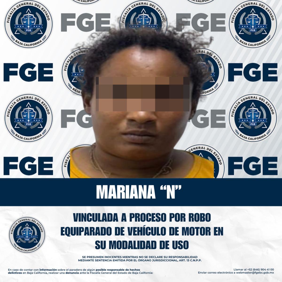 Vinculan a proceso a mujer por robo equiparado de vehículo en Tijuana
