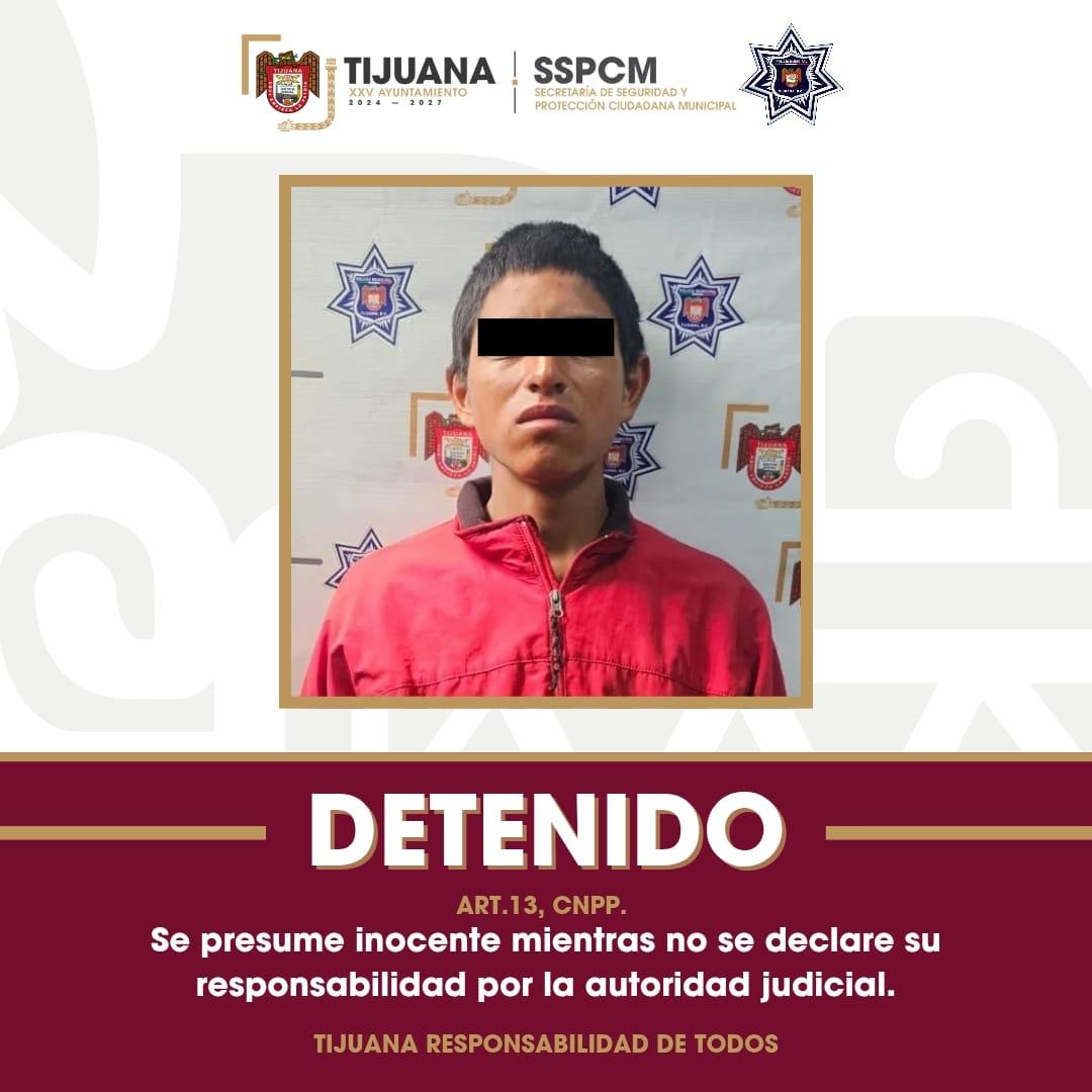 Arresta Policía Municipal a presunto agresor con arma blanca en Playas de Tijuana