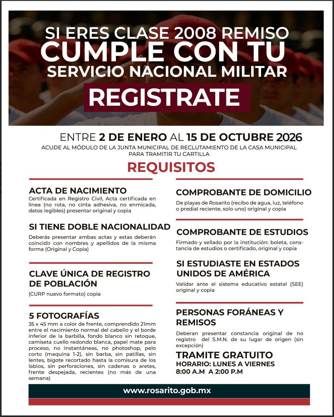 Disponible el trámite de Pre-Cartilla del Servicio Militar Nacional para Clase 2008 y Remisos