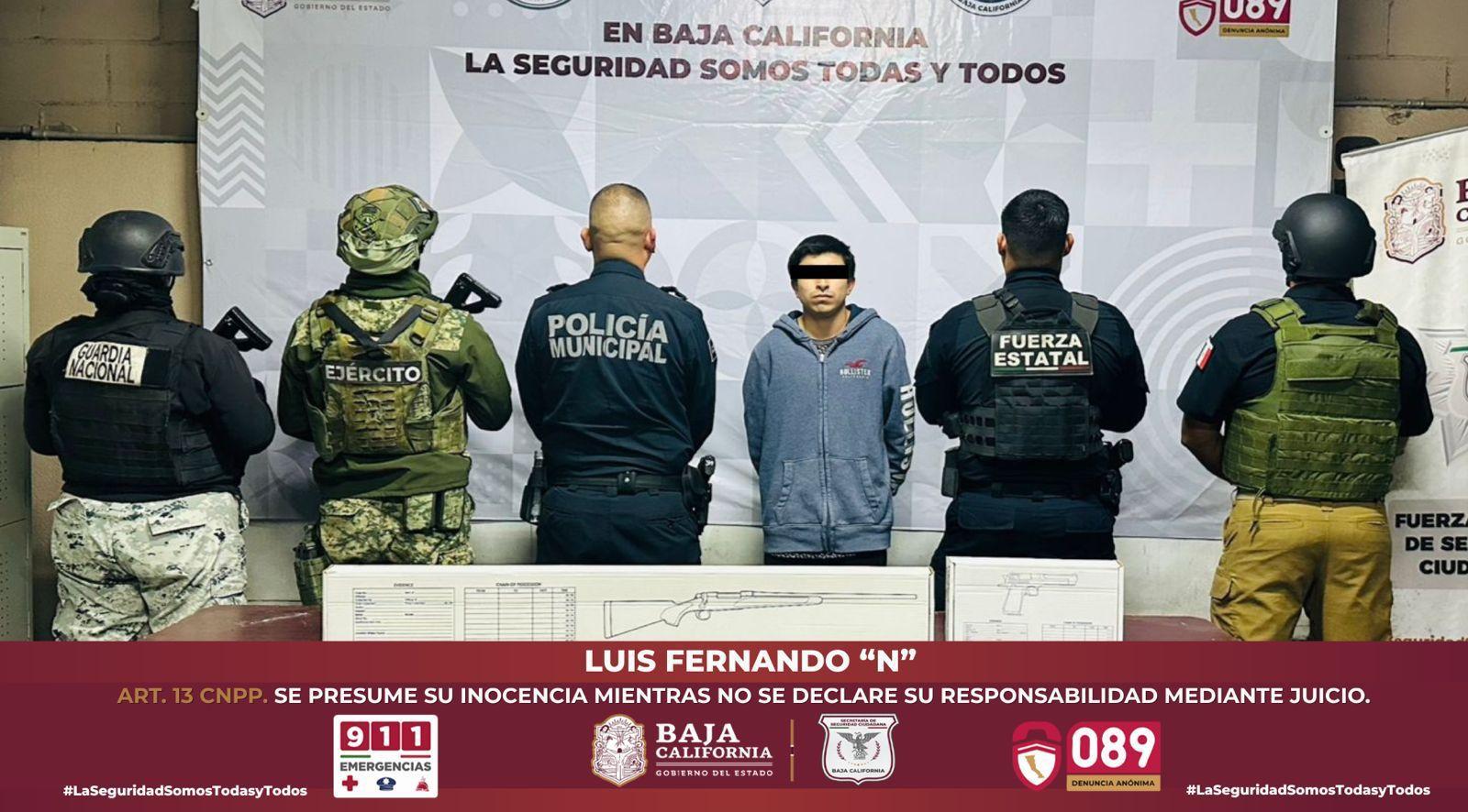 ASEGURA FUERZA ESTATAL ARMA LARGA Y DETIENE A CONDUCTOR EN VALLE DORADO