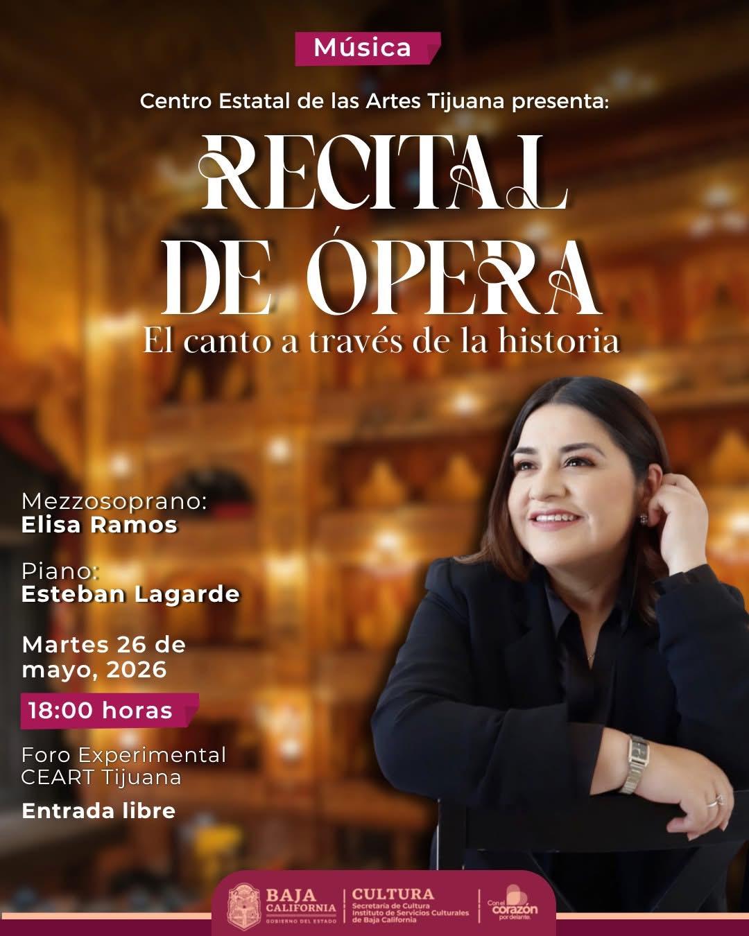 Invita CEART Tijuana al recital de ópera “El canto a través de la historia”