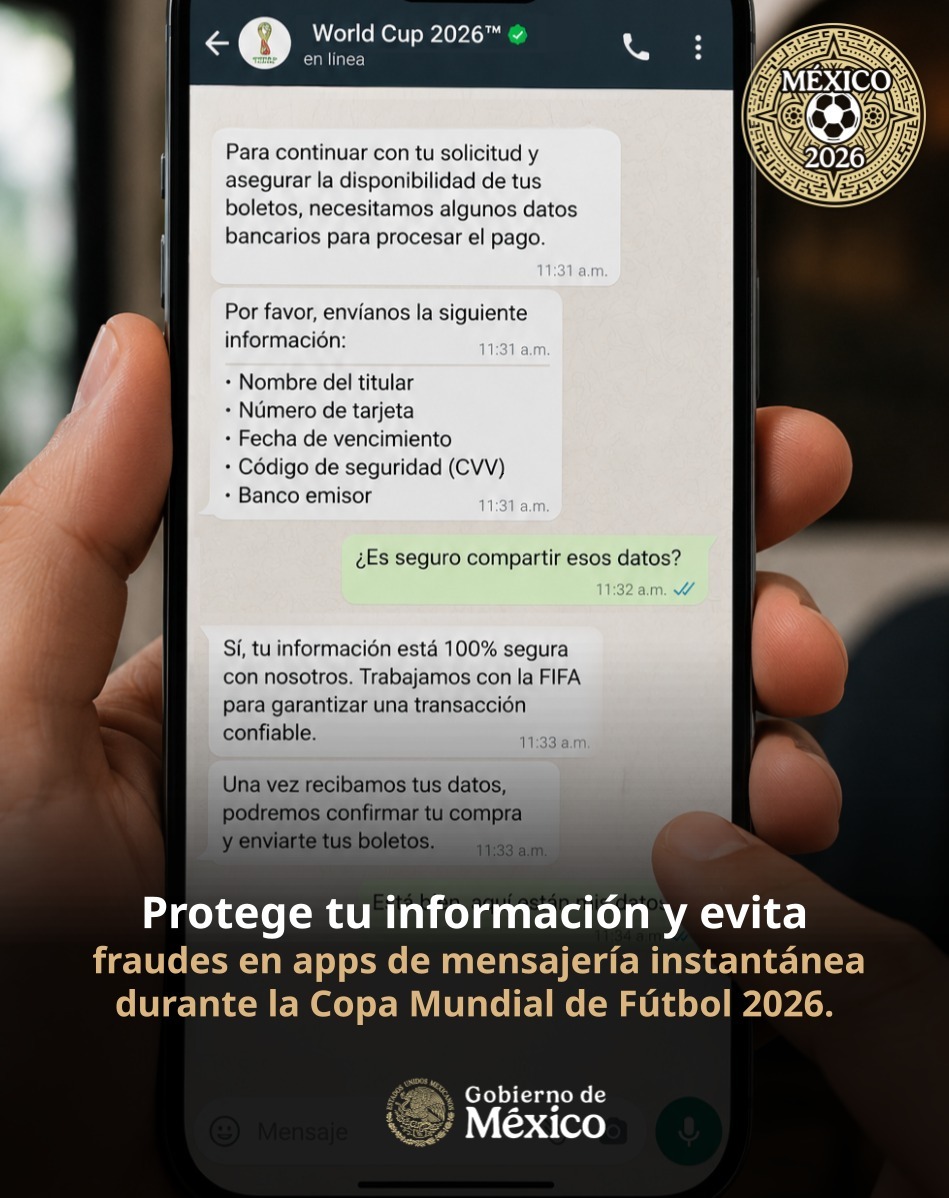 LA SSPC EMITE RECOMENDACIONES PARA EVITAR FRAUDES EN APLICACIONES DE MENSAJERÍA INSTANTÁNEA EN EL MARCO DEL MUNDIAL
