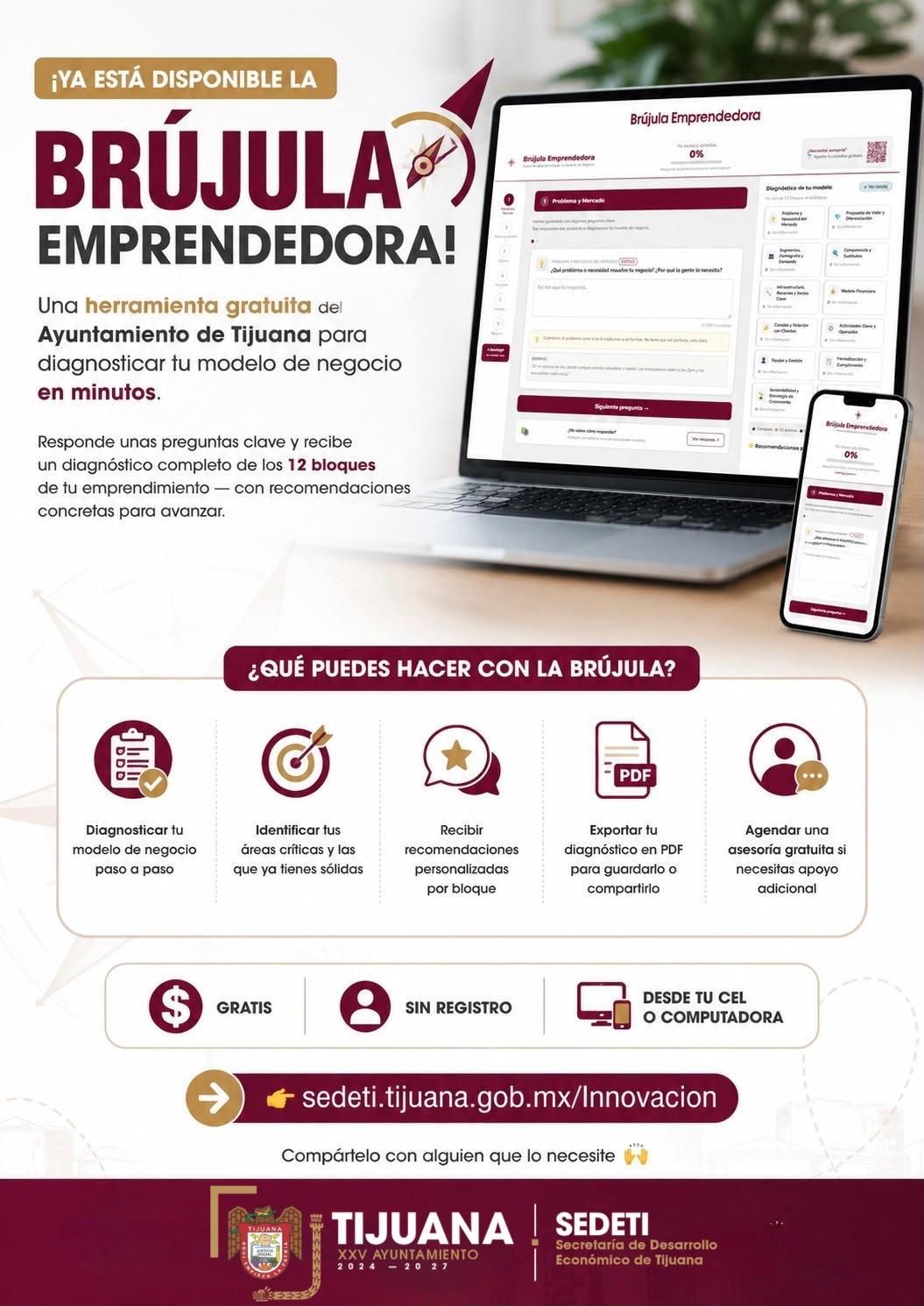 Lanza Gobierno de Tijuana ‘Brújula Emprendedora’ para fortalecer modelos de negocio en la ciudad