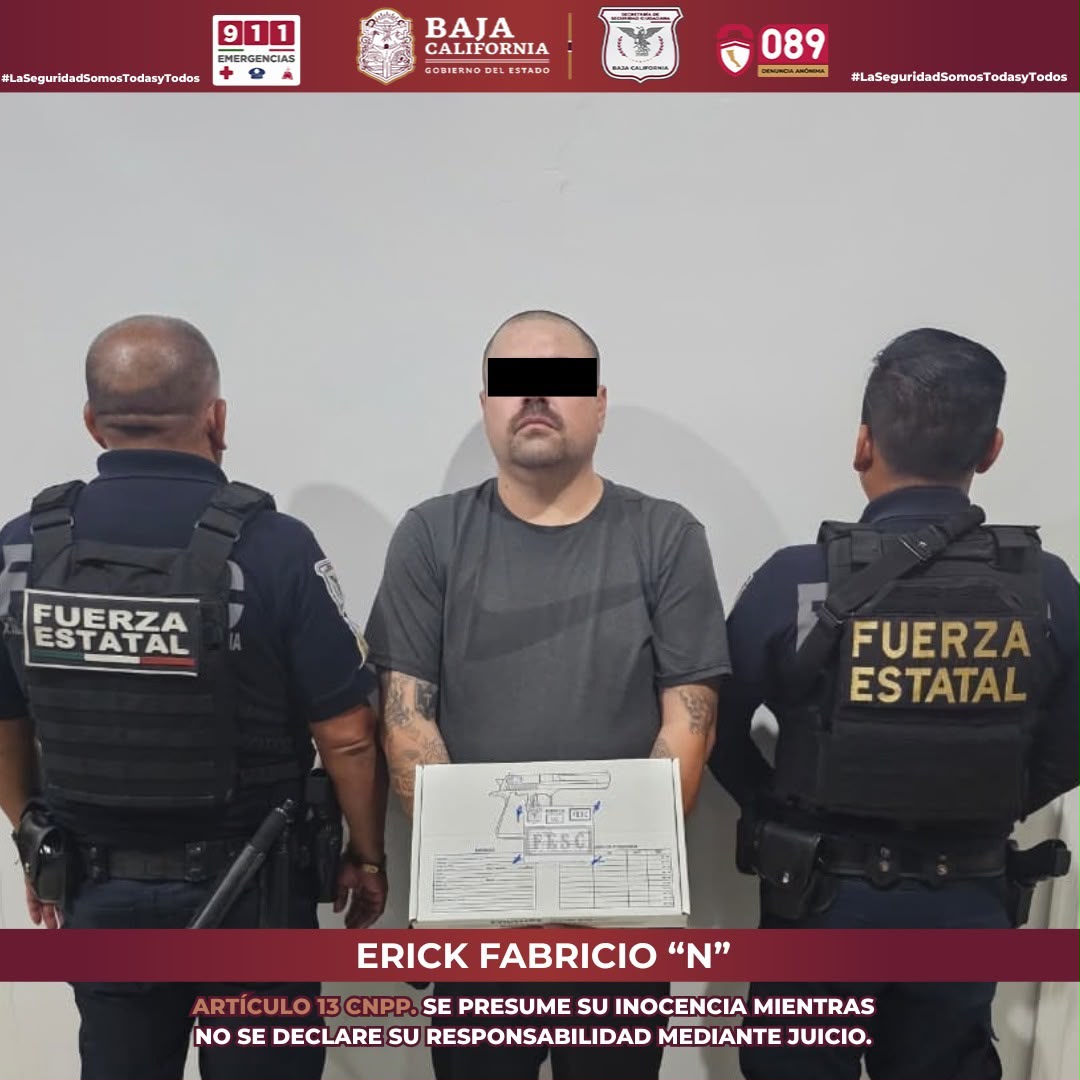 Fuerza estatal asegura a hombre que operaba dron durante operativo fronterizo en Tecate