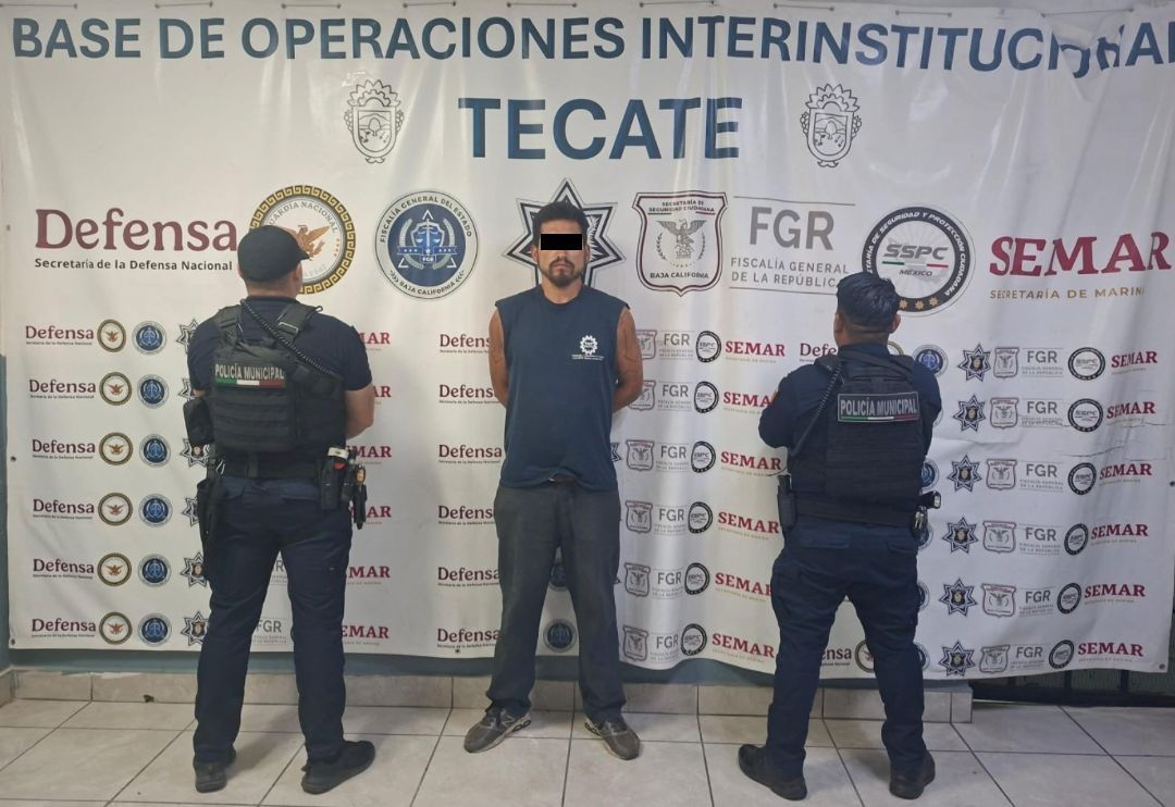 Policía de Tecate detiene a prófugo de la justicia durante recorridos preventivos