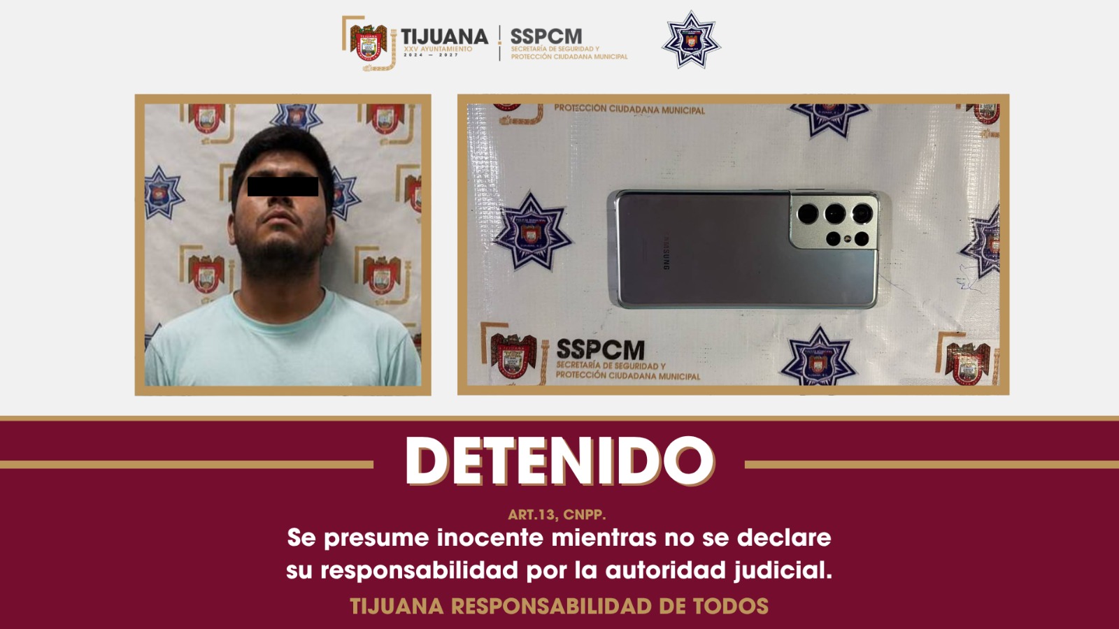 Detiene SSPCM a un hombre por presunto allanamiento de morada y robo con violencia