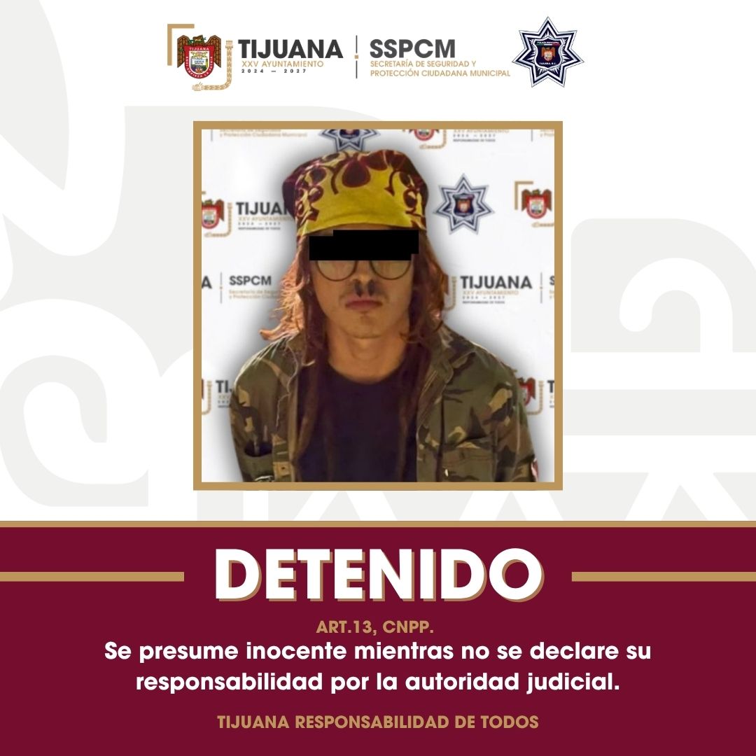 Detiene Policía Municipal a sujeto sorprendido en flagrancia realizando daños a caseta policial en la Zona Centro