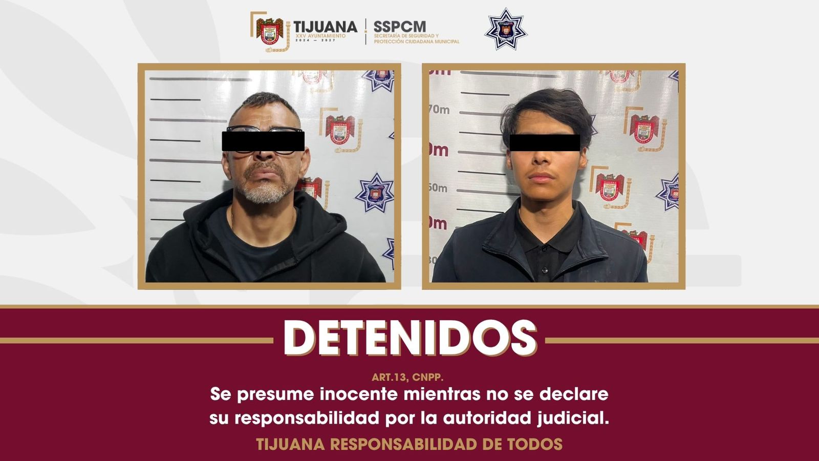Detiene Policía Municipal de Tijuana a dos personas por realizar disparos a comercio en El Soler