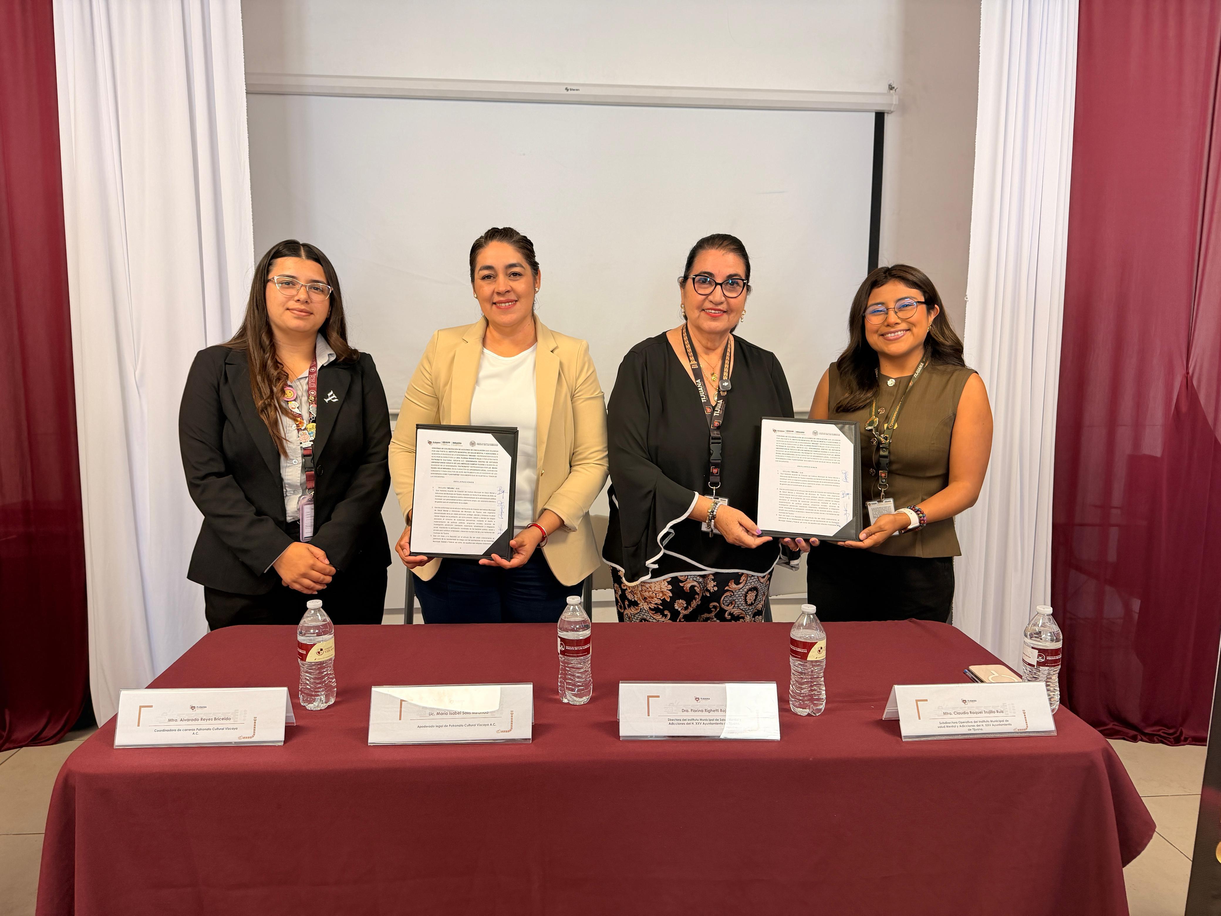 Firma Gobierno Municipal de Tijuana convenio con Universidad Vizcaya para fortalecer acciones de salud mental