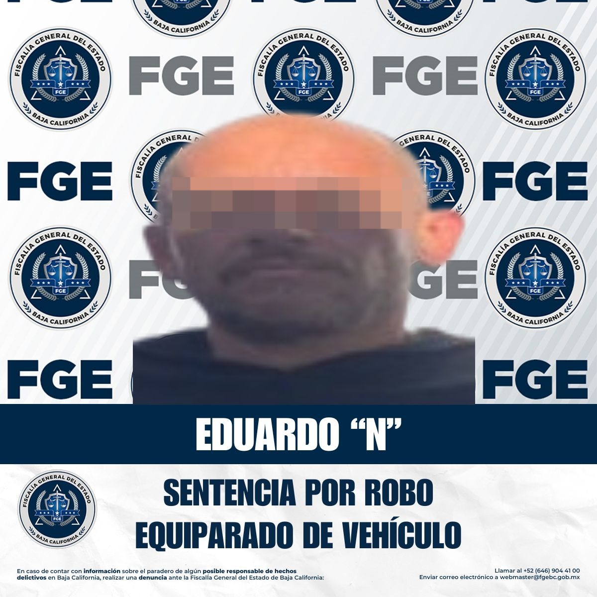 Obtiene fge sentencia condenatoria contra responsable de robo equiparado de vehículo