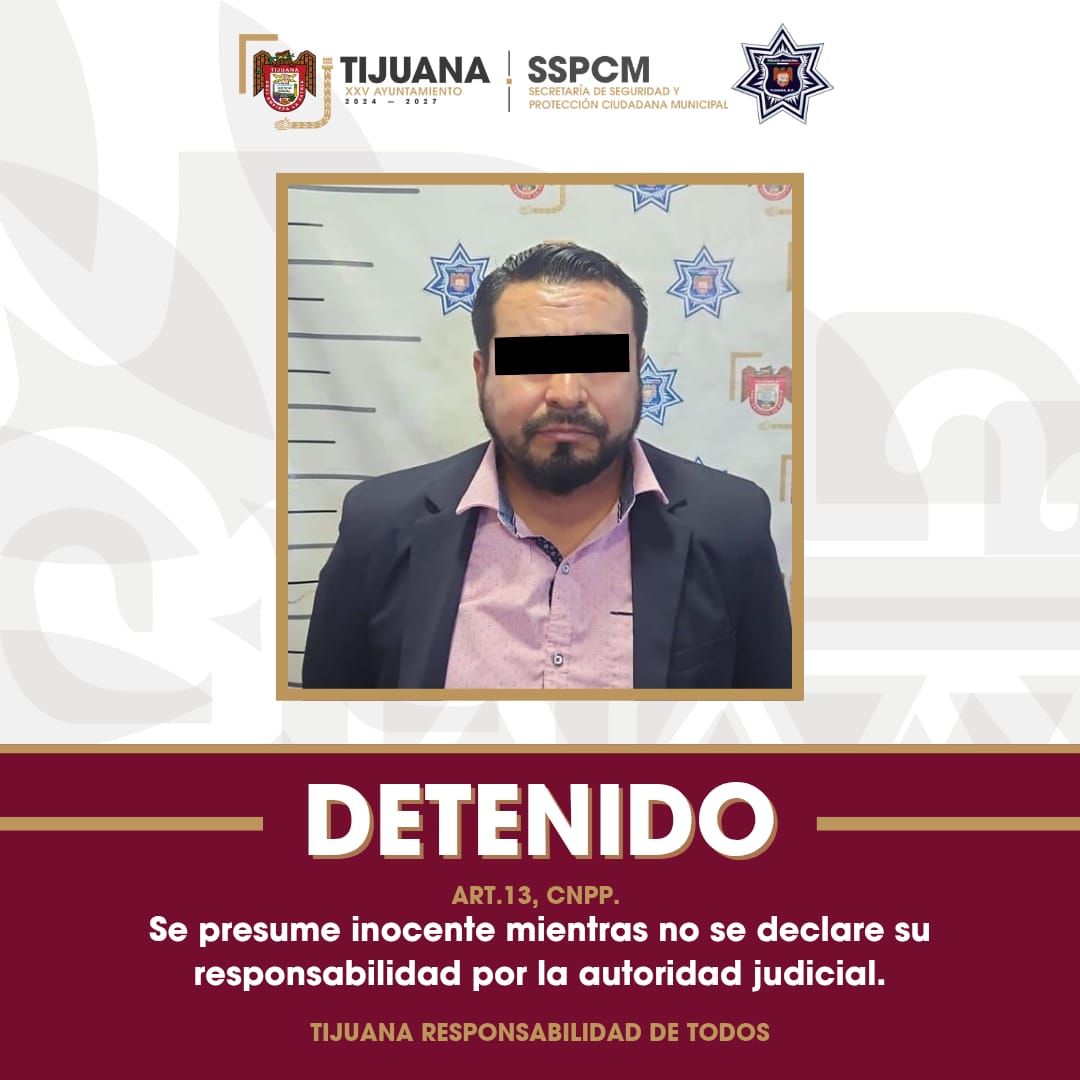 Aseguran agentes de la Policía Municipal a hombre por presunta violencia familiar
