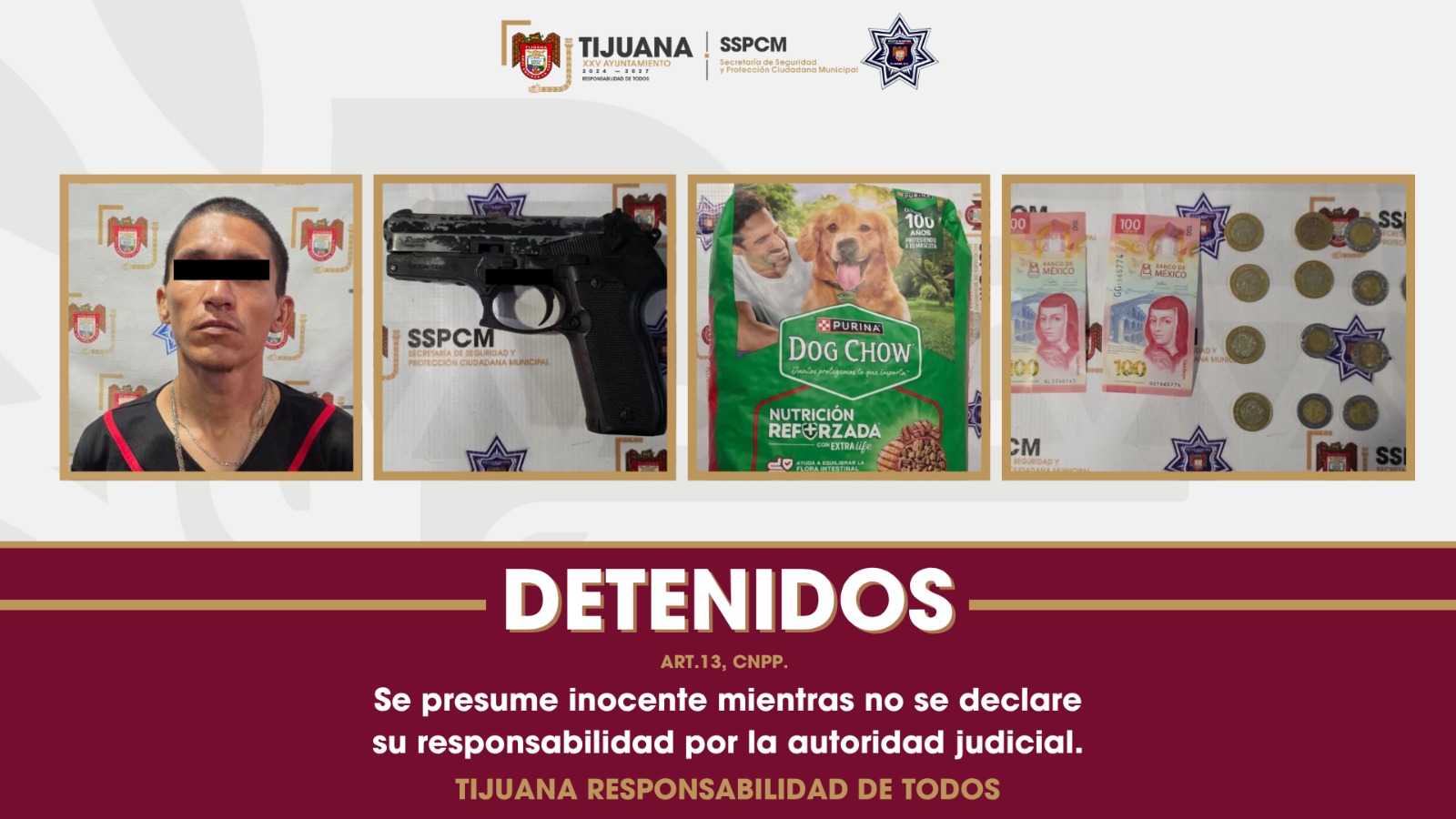 Arrestan policías municipales a presunto responsable de robo con violencia a comercio