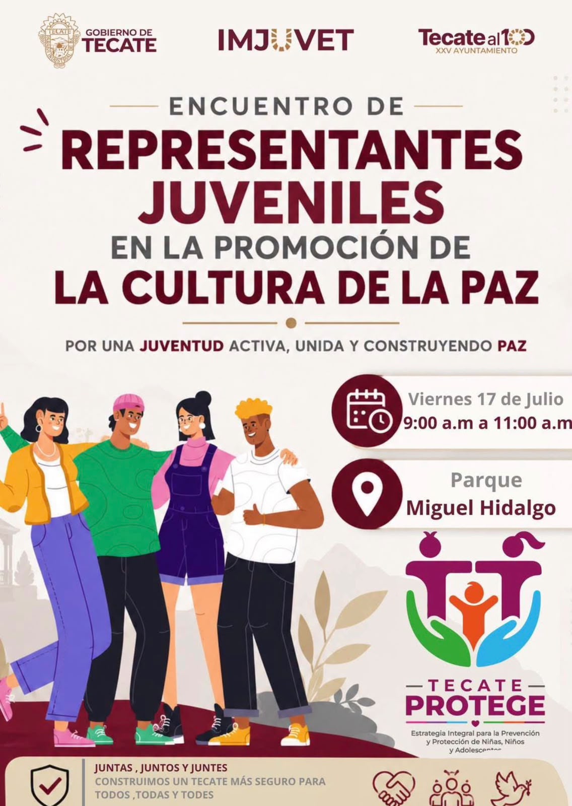 Gobierno de Tecate invita a las juventudes al Encuentro de Representantes Juveniles en Promoción de la Cultura de la Paz