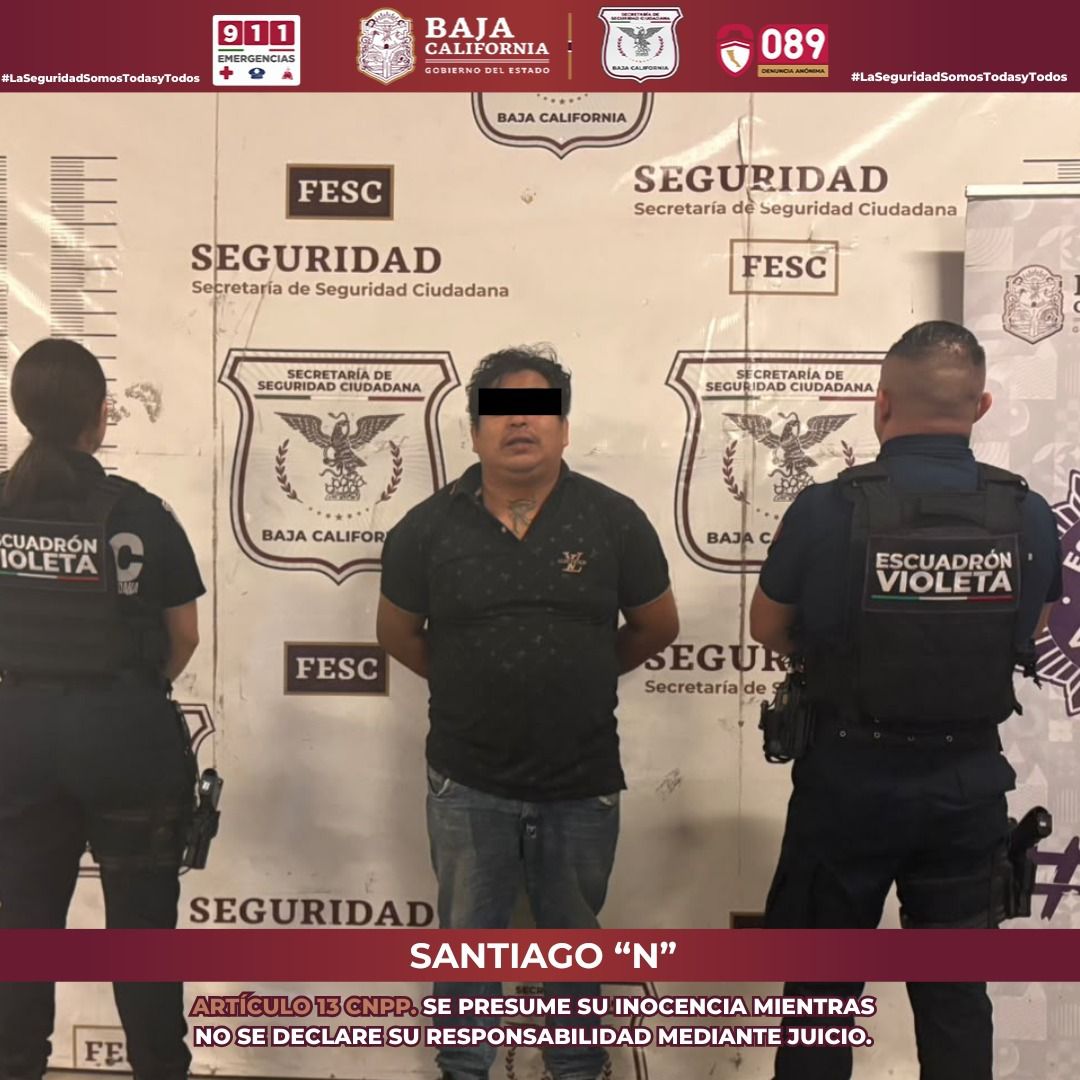 Atiende escuadrón violeta reporte de violencia familiar y detienen a presunto agresor